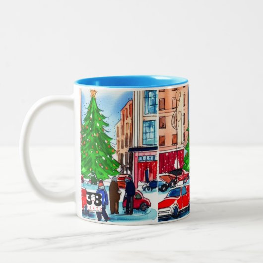 Weihnachtsgeschäft Zweifarbige Tasse (Links)