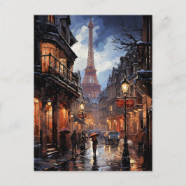 Weihnachtsgeschäfte in Paris Feiertagspostkarte