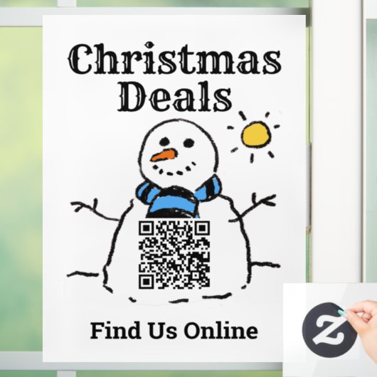 Weihnachtsgeschäfte online mit QR-Code Fensteraufkleber (Zuhause)