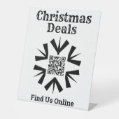 Weihnachtsgeschäfte online mit QR-Code Sockelschild (Vorderseite)