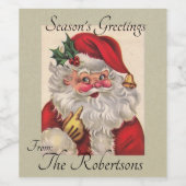 Weihnachtsgeschenk 6 Wine Labels IHRER NAME Weihna Weinetikett (Einzelnes Label)