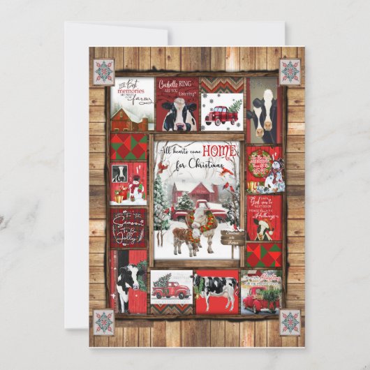 Weihnachtsgeschenk | Alle Herzen kommen Zuhause zu Einladung (Vorderseite)