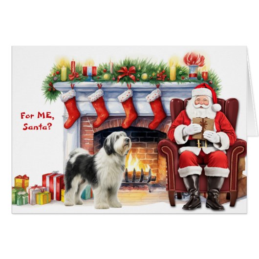 Weihnachtsgeschenk Altes englisches Sheepdog Holid (Vorderseite (Horizontal))