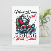 Weihnachtsgeschenk am ehesten zum Fischen mit dem Einladung (Stehend Vorderseite)