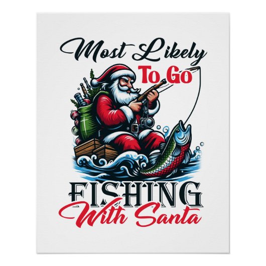 Weihnachtsgeschenk am ehesten zum Fischen mit dem Poster (Vorderseite)