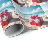 Weihnachtsgeschenk am Strand Geschenkpapier (Rolleneckpunkt)
