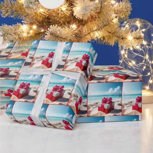 Weihnachtsgeschenk am Strand Geschenkpapier (Feiertage)