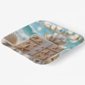 Weihnachtsgeschenk am Strand mit Starfish Pappteller (Gewinkelt)