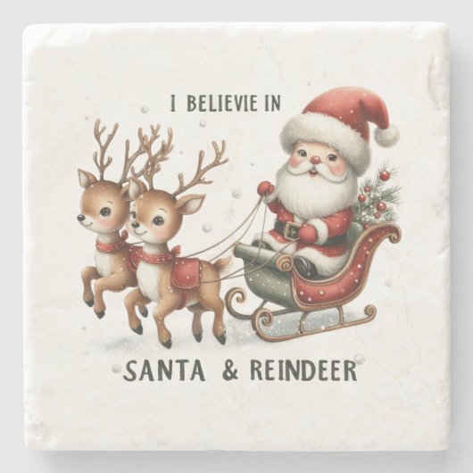 Weihnachtsgeschenk, an das ich glaube steinuntersetzer (Vorderseite)