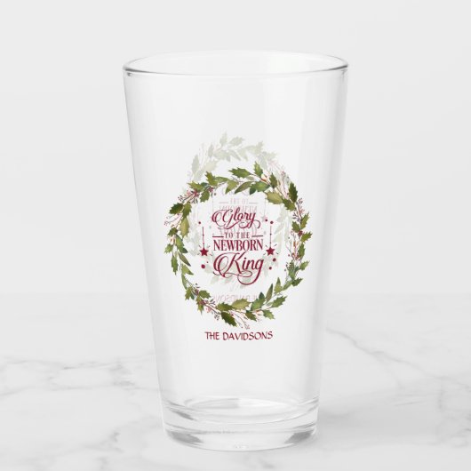 Weihnachtsgeschenk an die New Geboren King Monogra Glas (Rückseite)