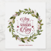 Weihnachtsgeschenk an die New Geboren King Monogra Weinetikett (Einzelnes Label)