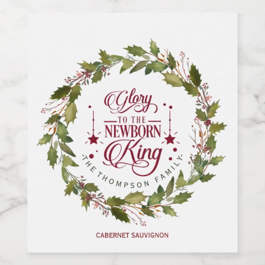 Weihnachtsgeschenk an die New Geboren King Monogra Weinetikett (Einzelnes Label)