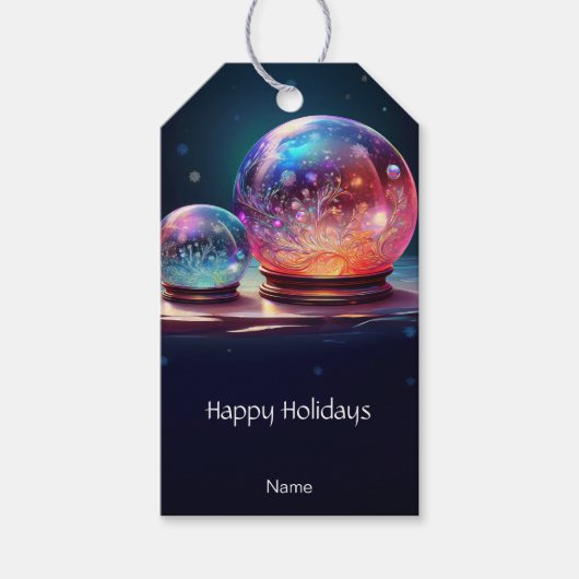 Weihnachtsgeschenk-Anhänger Kristall-Schneebälle Geschenkanhänger (Vorderseite)