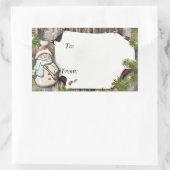 Weihnachtsgeschenk auf und von Etiketten Rechteckiger Aufkleber (Tasche)