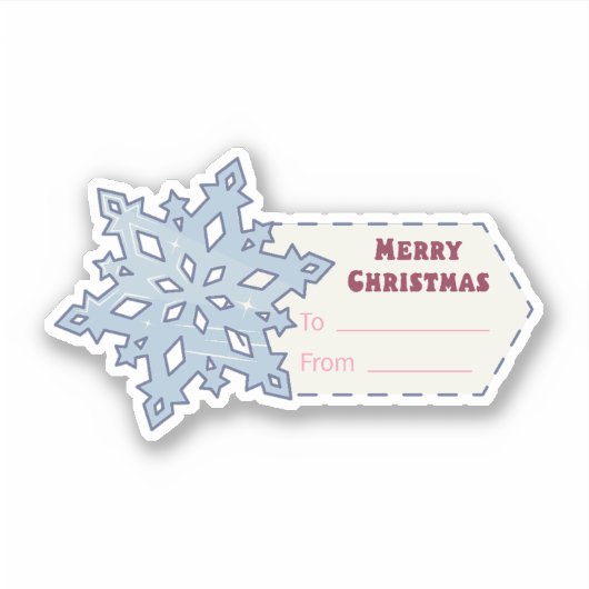Weihnachtsgeschenk-Aufkleber mit einer Schneeflock Aufkleber (Vorderseite)