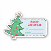 Weihnachtsgeschenk-Aufkleber mit grünem Weihnachts Aufkleber (Vorderseite)