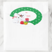 Weihnachtsgeschenk-Aufkleber Ovaler Aufkleber (Tasche)