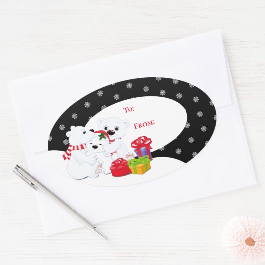 Weihnachtsgeschenk-Aufkleber Ovaler Aufkleber (Umschlag)