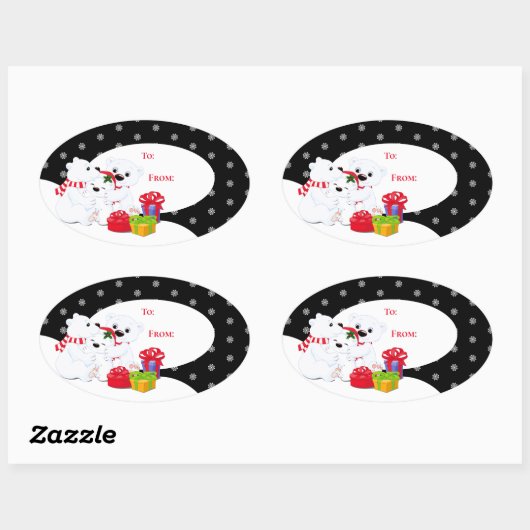 Weihnachtsgeschenk-Aufkleber Ovaler Aufkleber (Blatt)