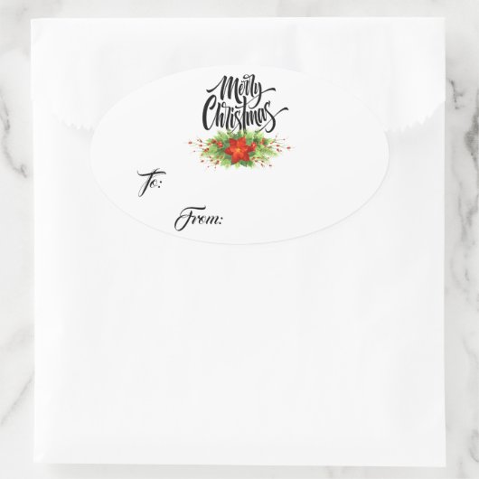 Weihnachtsgeschenk-Aufkleber Ovaler Aufkleber (Tasche)