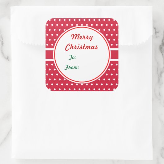 Weihnachtsgeschenk-Aufkleber Quadratischer Aufkleber (Tasche)