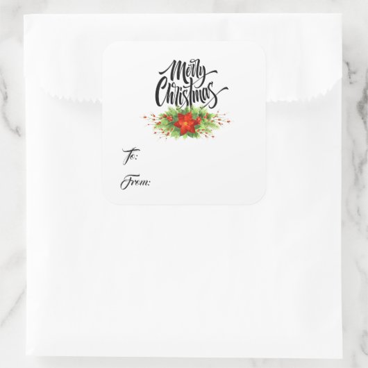 Weihnachtsgeschenk-Aufkleber Quadratischer Aufkleber (Tasche)