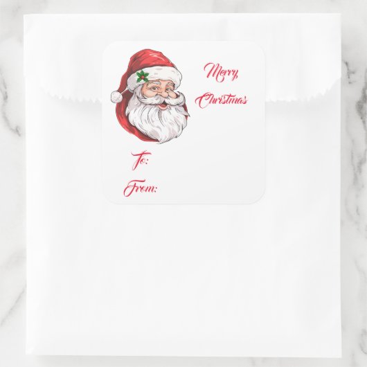 Weihnachtsgeschenk-Aufkleber Quadratischer Aufkleber (Tasche)