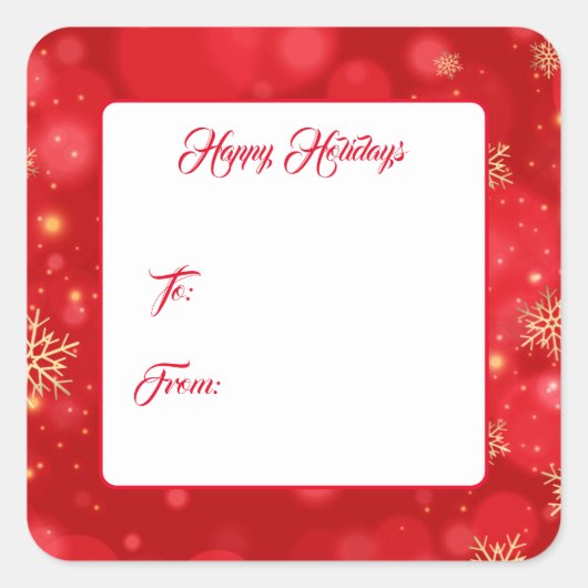 Weihnachtsgeschenk-Aufkleber Quadratischer Aufkleber (Vorderseite)