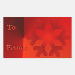 Weihnachtsgeschenk Aufkleber Red Snowflakes