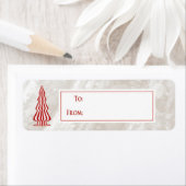 Weihnachtsgeschenk Aufkleber Rot & Weiß Tree auf T (Insitu)