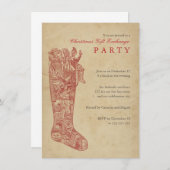 Weihnachtsgeschenk-Austausch-Party-Vintages Einladung (Vorne/Hinten)