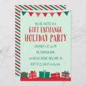 Weihnachtsgeschenk-Austauschparty Einladung (Vorne/Hinten)