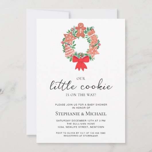 Weihnachtsgeschenk Baby Dusche Einladung (Vorderseite)