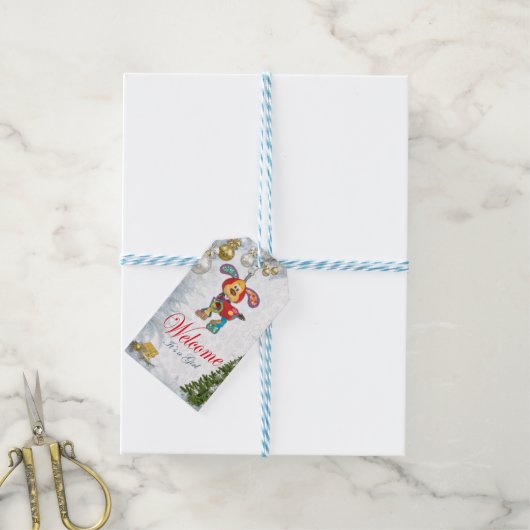 Weihnachtsgeschenk Baby Dusche Geschenkanhänger (Mit Garn)