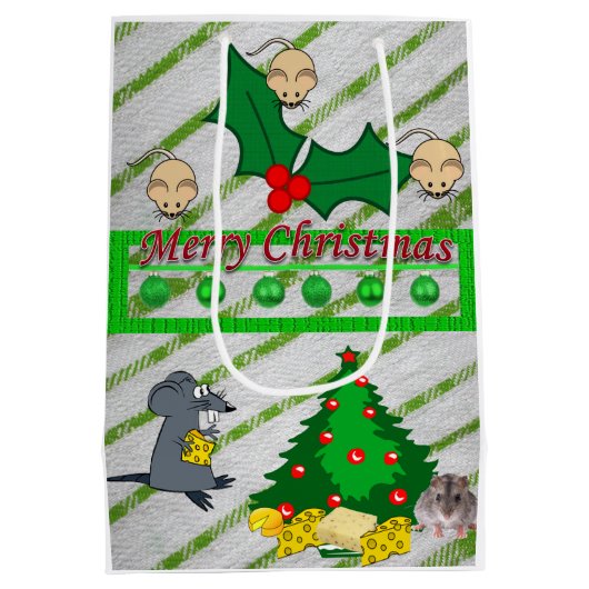 Weihnachtsgeschenk Bags Mäuse Mittlere Geschenktüte (Rückseite)