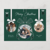 Weihnachtsgeschenk Ball Ball Band Drei Fotos Postkarte (Vorderseite)