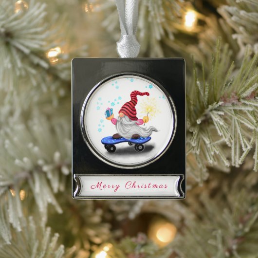 Weihnachtsgeschenk Banner-Ornament Silber (Baum)