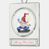 Weihnachtsgeschenk Banner-Ornament Silber (Links)