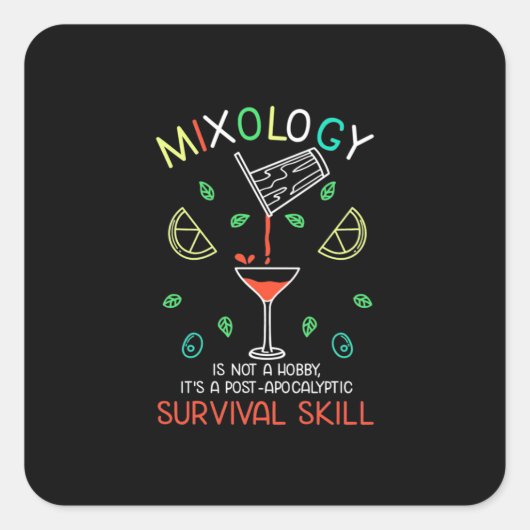 Weihnachtsgeschenk | Barkeeper Mixologe Quadratischer Aufkleber (Vorderseite)