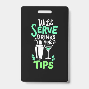 Weihnachtsgeschenk   Barkeeper serviert Getränke f Ausweis