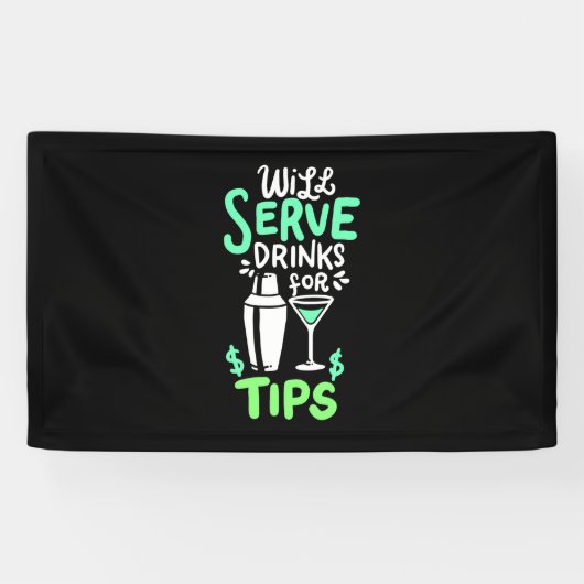 Weihnachtsgeschenk | Barkeeper serviert Getränke f Banner (Horizontal)