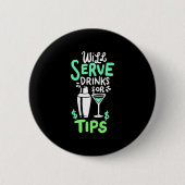 Weihnachtsgeschenk | Barkeeper serviert Getränke f Button (Vorderseite)