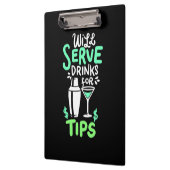Weihnachtsgeschenk | Barkeeper serviert Getränke f Klemmbrett (Links)
