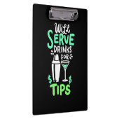 Weihnachtsgeschenk | Barkeeper serviert Getränke f Klemmbrett (Rechts)