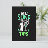 Weihnachtsgeschenk | Barkeeper serviert Getränke f RSVP Karte (Stehend Vorderseite)