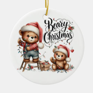 Weihnachtsgeschenk Beary Christmas Keramik Ornament