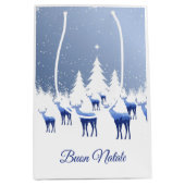 Weihnachtsgeschenk Beutel Blue Deer Buon Natale Mittlere Geschenktüte (Vorderseite)