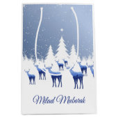 Weihnachtsgeschenk Beutel Blue Deer Milad Mubarak Mittlere Geschenktüte (Vorderseite)