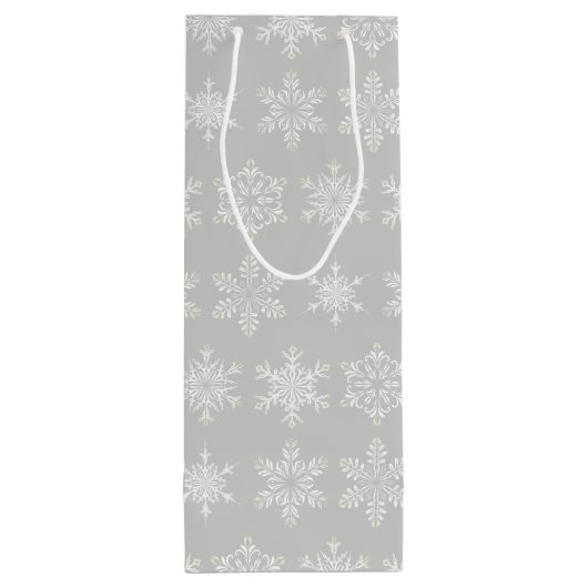 Weihnachtsgeschenk Beutel Schneeflocken Geschenktüte Für Weinflaschen (Rückseite)