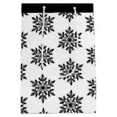 Weihnachtsgeschenk Beutel Schneeflocken Mittlere Geschenktüte (Rückseite)